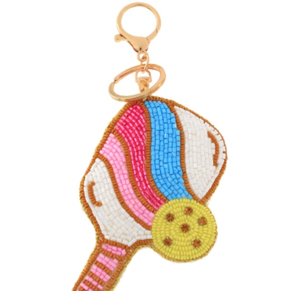 Bead Padded Pickelball Paddle KeyChain - Picture 3 of 6